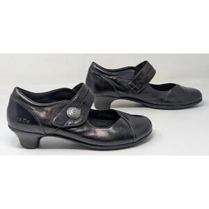 Taos Majesty 2 Black Leather Mary Jane Shoes Womens Size US 9 Comfort Heel Pumps